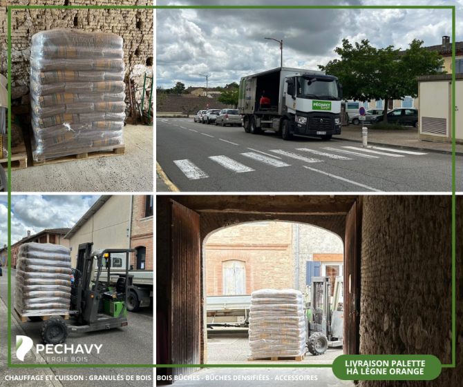 Livraison d’une palette de granulés de bois dans le Gers (32) : Péchavy livre vos sacs de granulés !